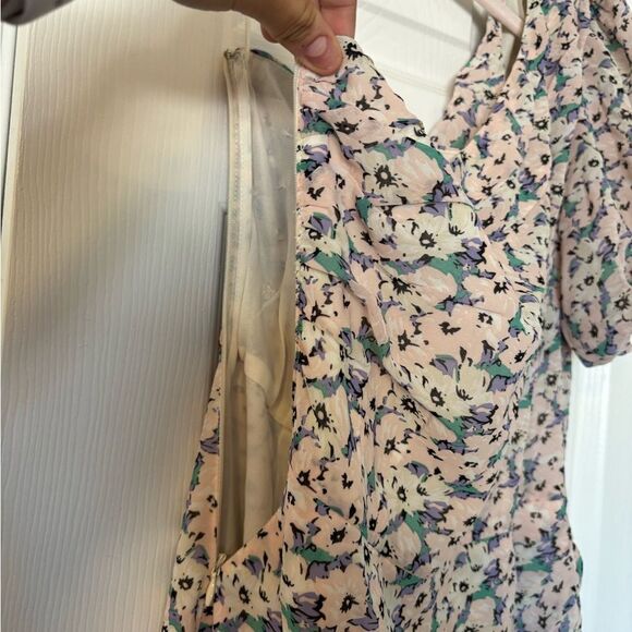 Astr One-Shoulder Floral Dress - White and Blue - Picture 12 of 14